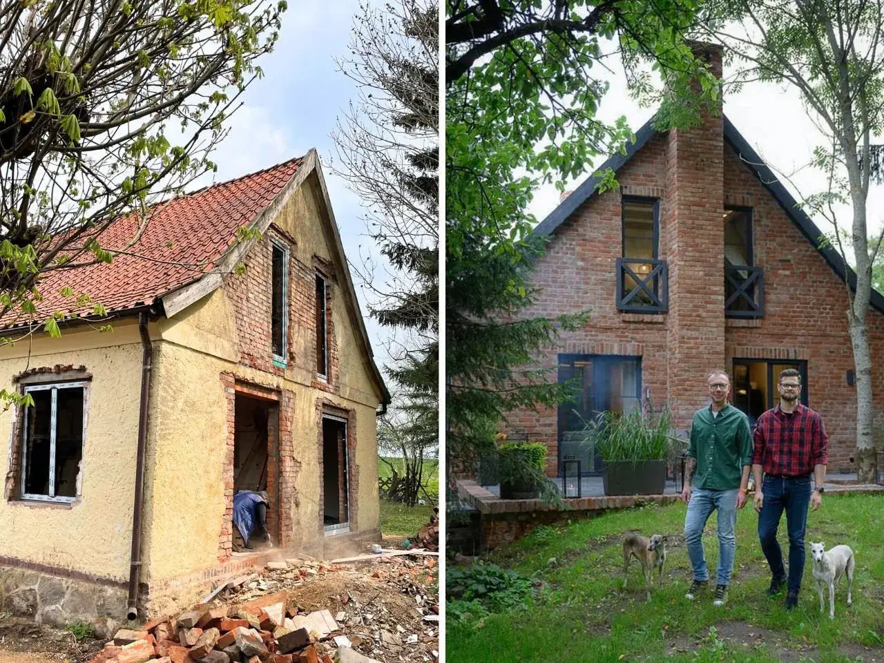 Przed i po remoncie: zaniedbana zabudowa zagrodowa przekształcona w piękny dom. Kto może budować? Właściciele z pasją!
