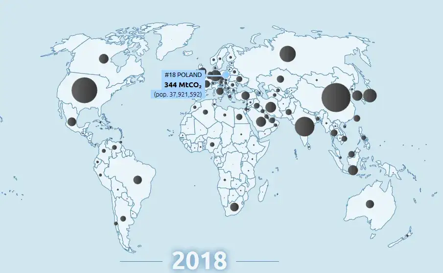 Mapa globalnych emisji CO2