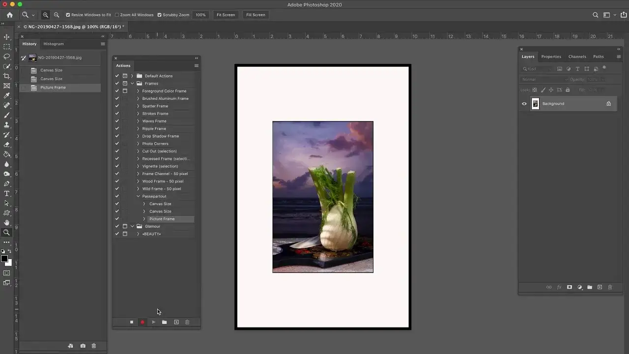 Cyfrowe passe-partout Photoshop przykład
