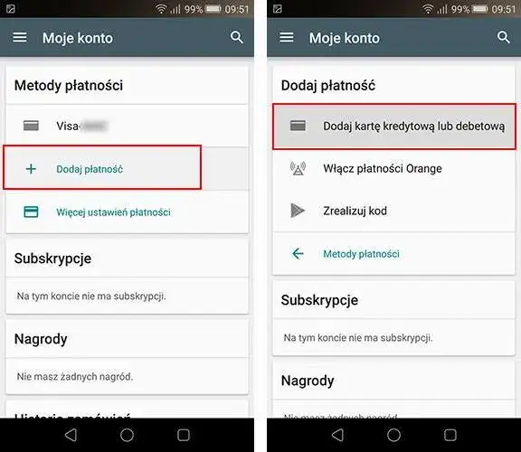 Metody płatności Google Play Polska