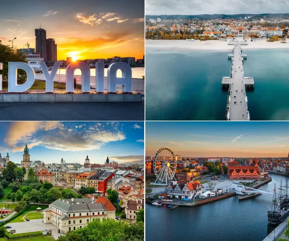 Najpiękniejsze miasta Polski kolaż