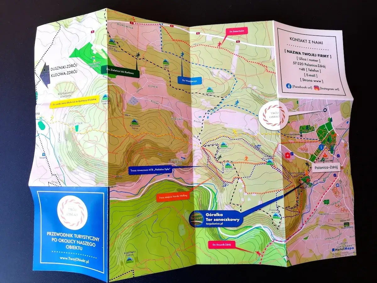 Mapa stoku G&oacute;ralka Polanica-Zdr&oacute;j i okolicy
