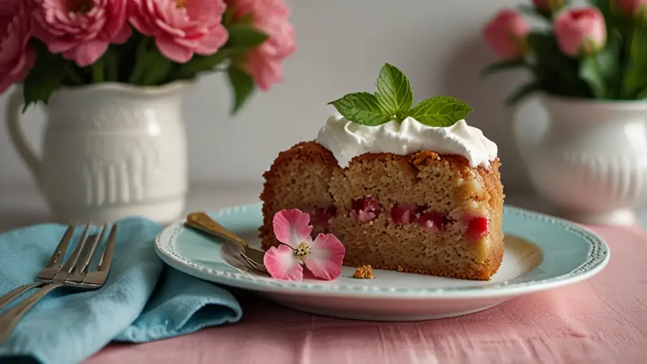 Zdjęcie Idealne na wiosnę: Przepis na ciasto z rabarbarem, lekkie i orzeźwiające