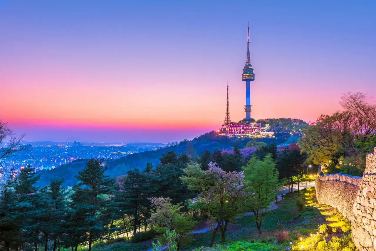 Panorama Seulu z N Seoul Tower