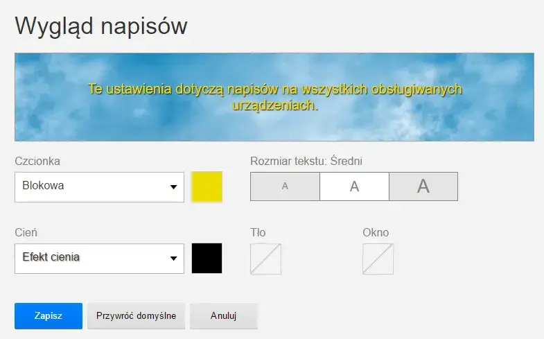 Netflix menu ustawienia napisów