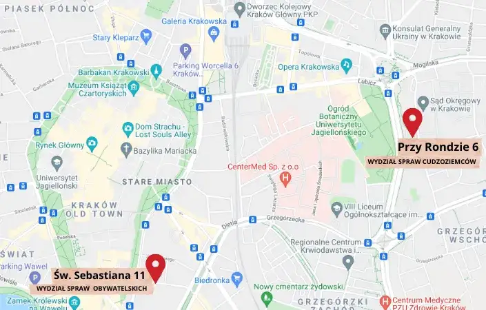 Mapa punktów paszportowych w Polsce