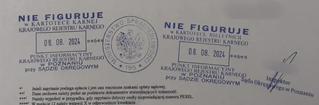 Trzy rodzaje dokument&oacute;w sądowych z pieczęciami