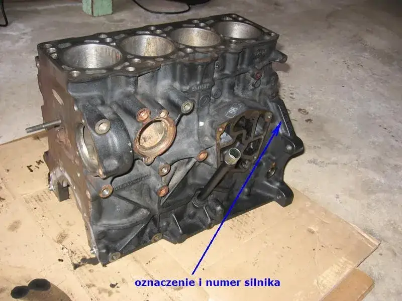 lokalizacja numeru silnika na bloku