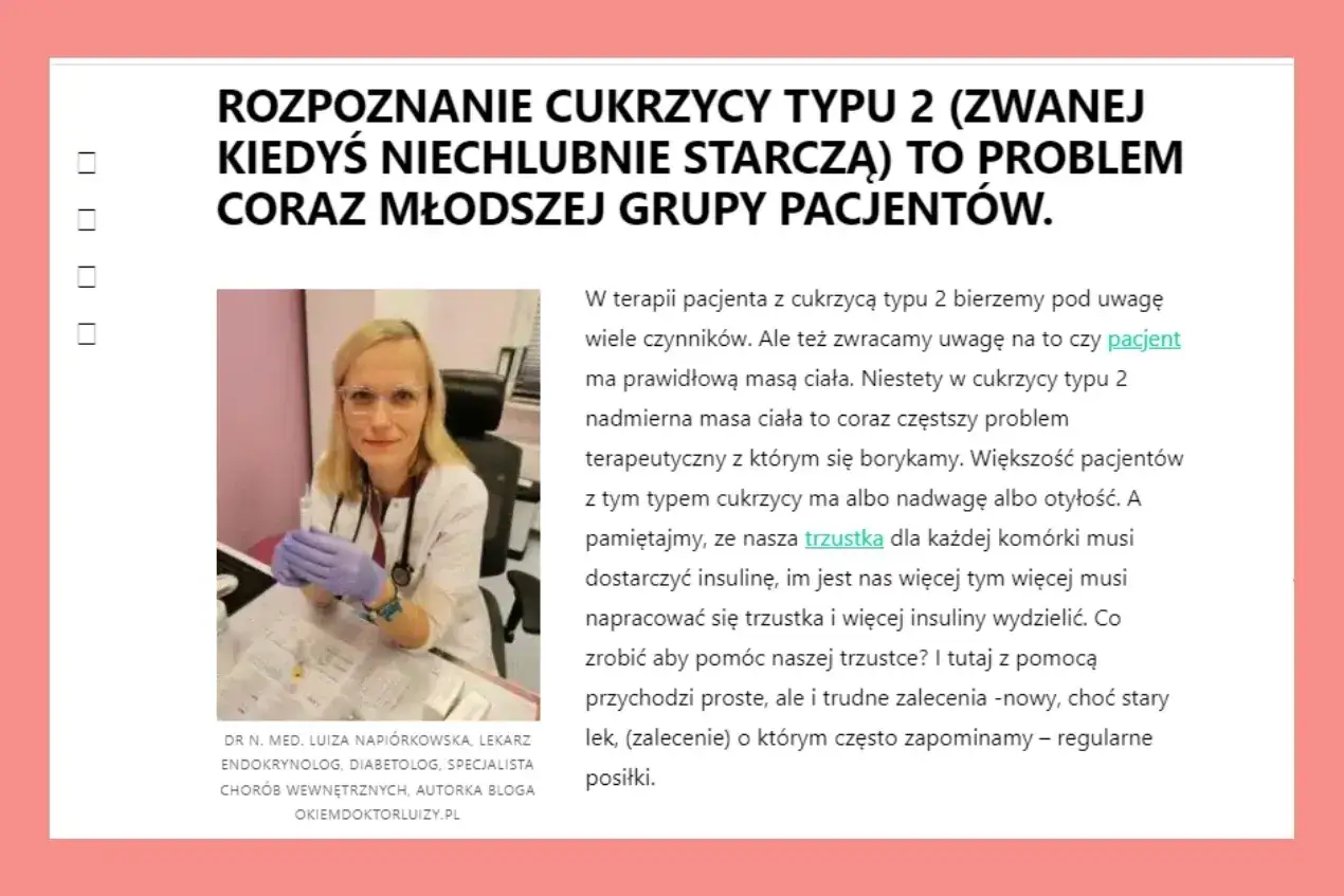 Trzy filary leczenia cukrzycy typu 2