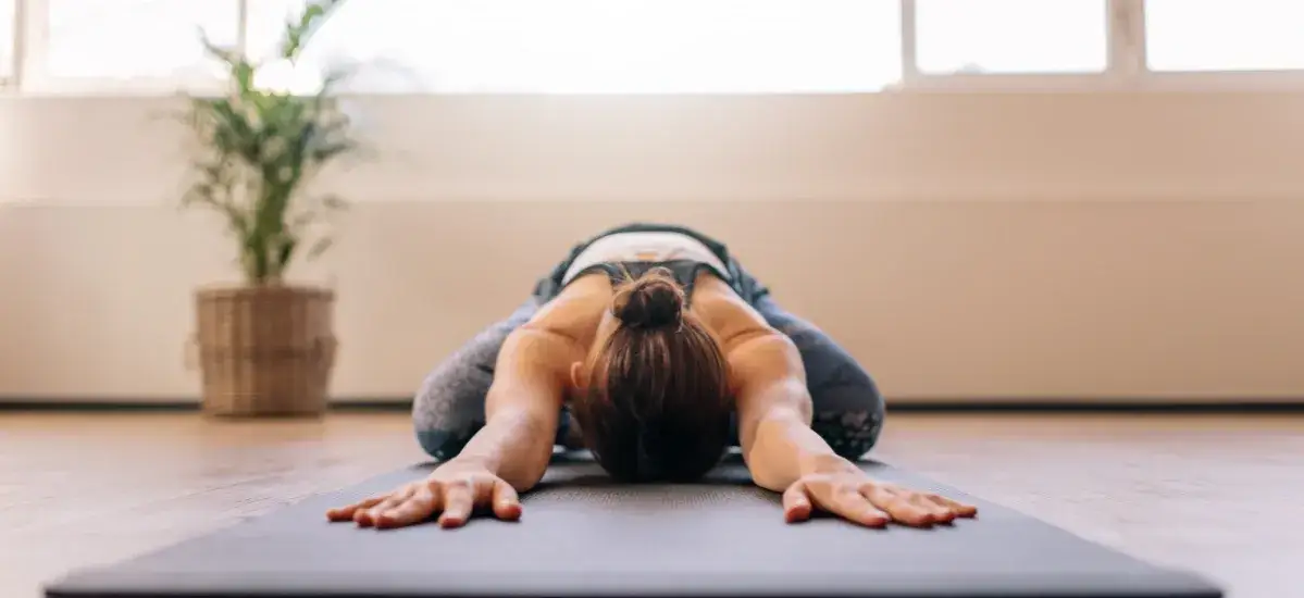 Osoba początkująca joga mata