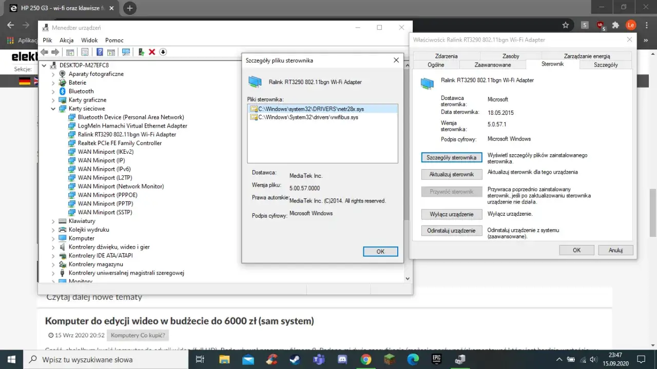 klawisze funkcyjne wifi laptop hp