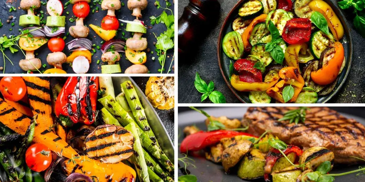 r&oacute;żnorodne grillowane warzywa