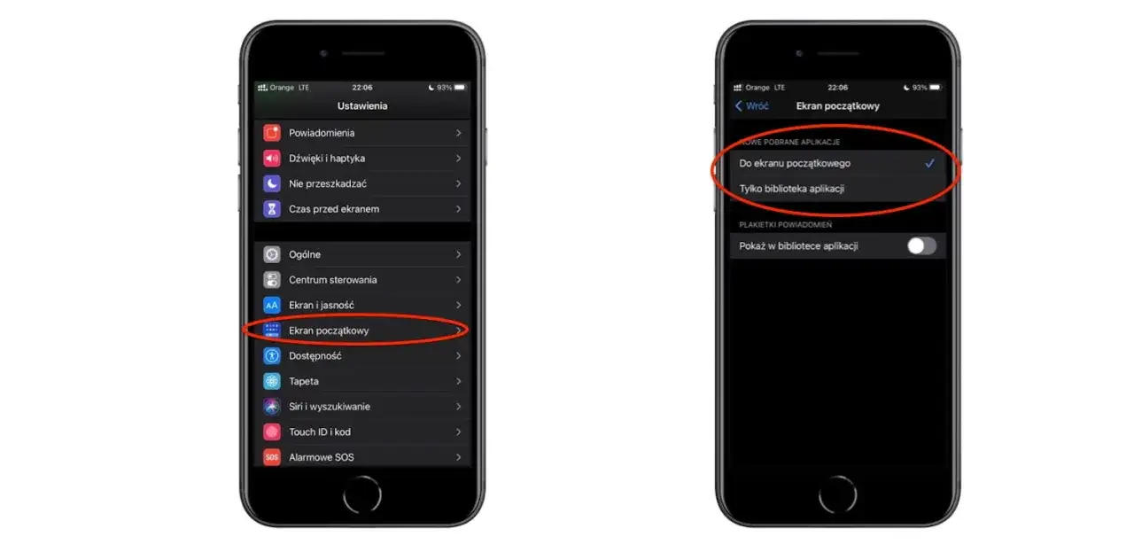 biblioteka aplikacji iOS z paskiem wyszukiwania