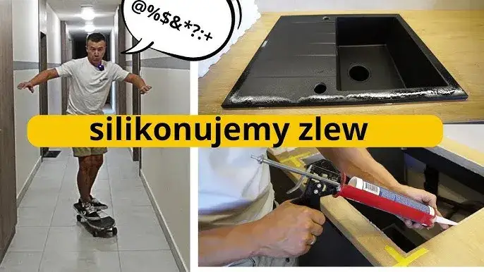 uszczelnianie silikonem krawędzi otworu w blacie kuchennym