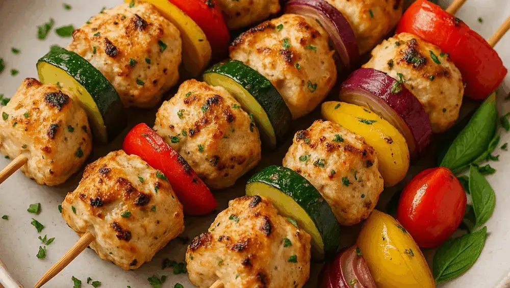 szaszłyki z kurczaka i wieprzowiny na grillu porównanie