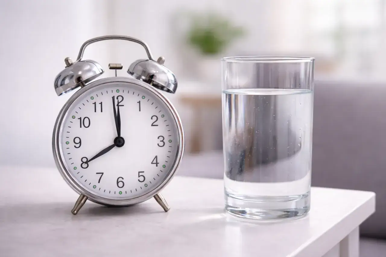 zegar i pusty talerz symbolizujące post przed badaniem krwi