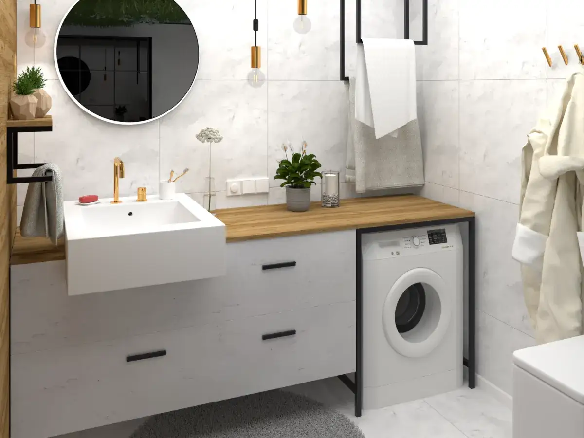 zabudowa pralki na wymiar w łazience