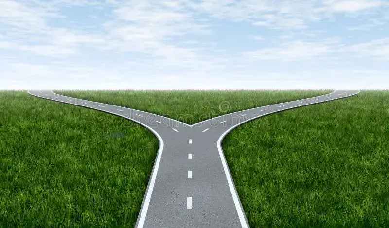 rozwidlenie dróg wybór decyzja