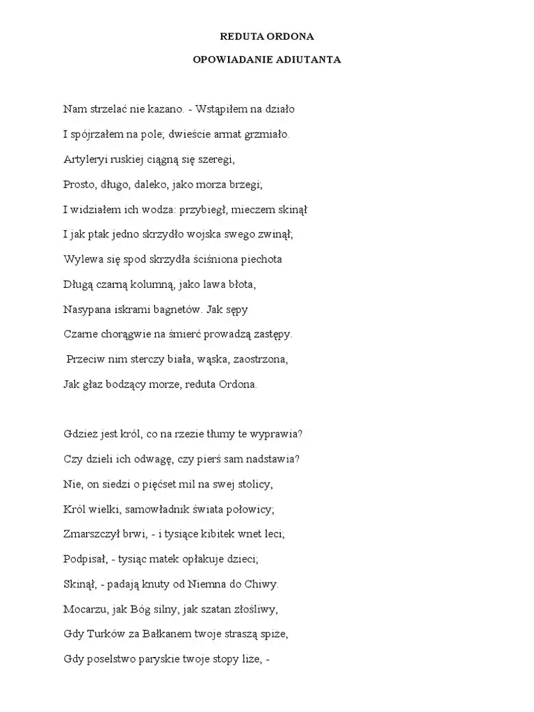 Zdjęcie Reduta Ordona wiersz - analiza, znaczenie i kontekst historyczny