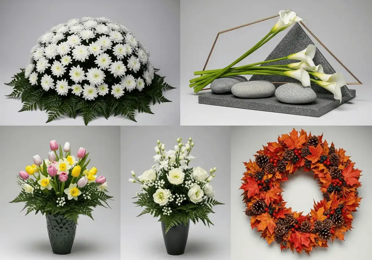 inspiracje stroiki na cmentarz sezonowe