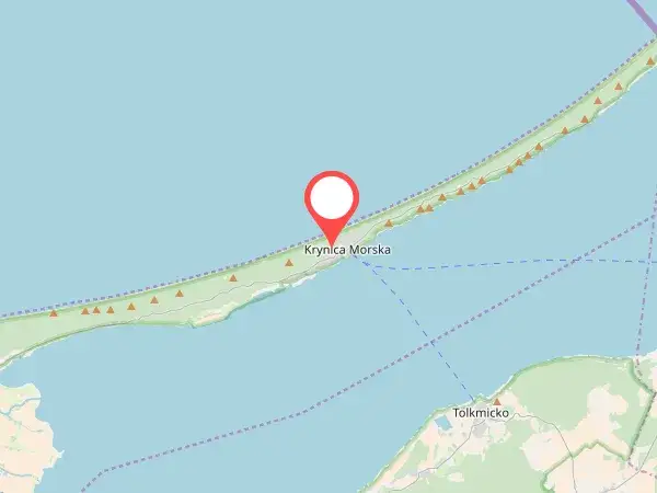 Krynica Morska położenie na mapie Mierzei Wiślanej