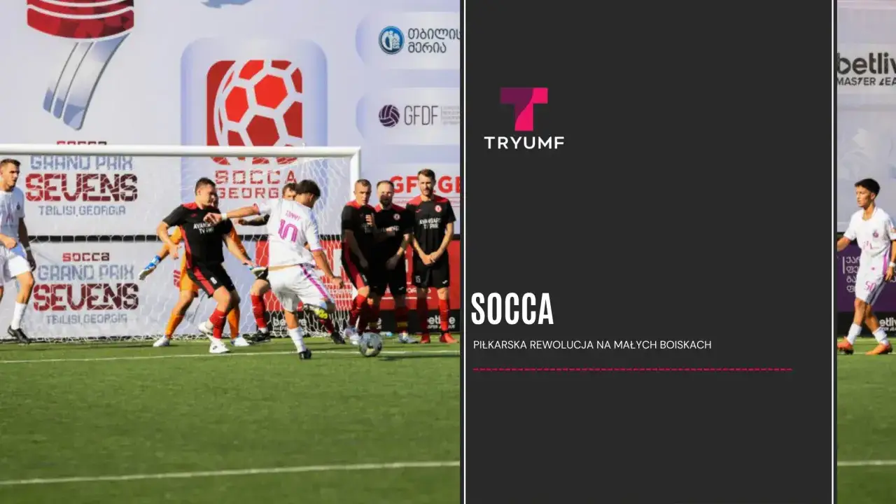 Gracze w piłkę nożną na boisku podczas turnieju "Grand Prix Sevens" w Tbilisi. R&oacute;żne odmiany piłki nożnej, jak Socca, zyskują popularność.