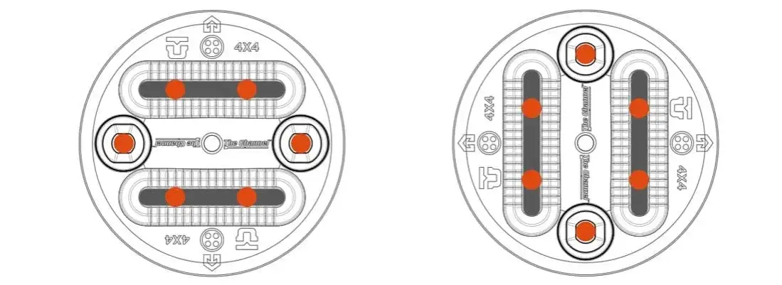 rozstaw wiązań snowboardowych diagram