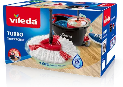 mop rotacyjny Vileda Turbo i Jan Niezbędny obok siebie