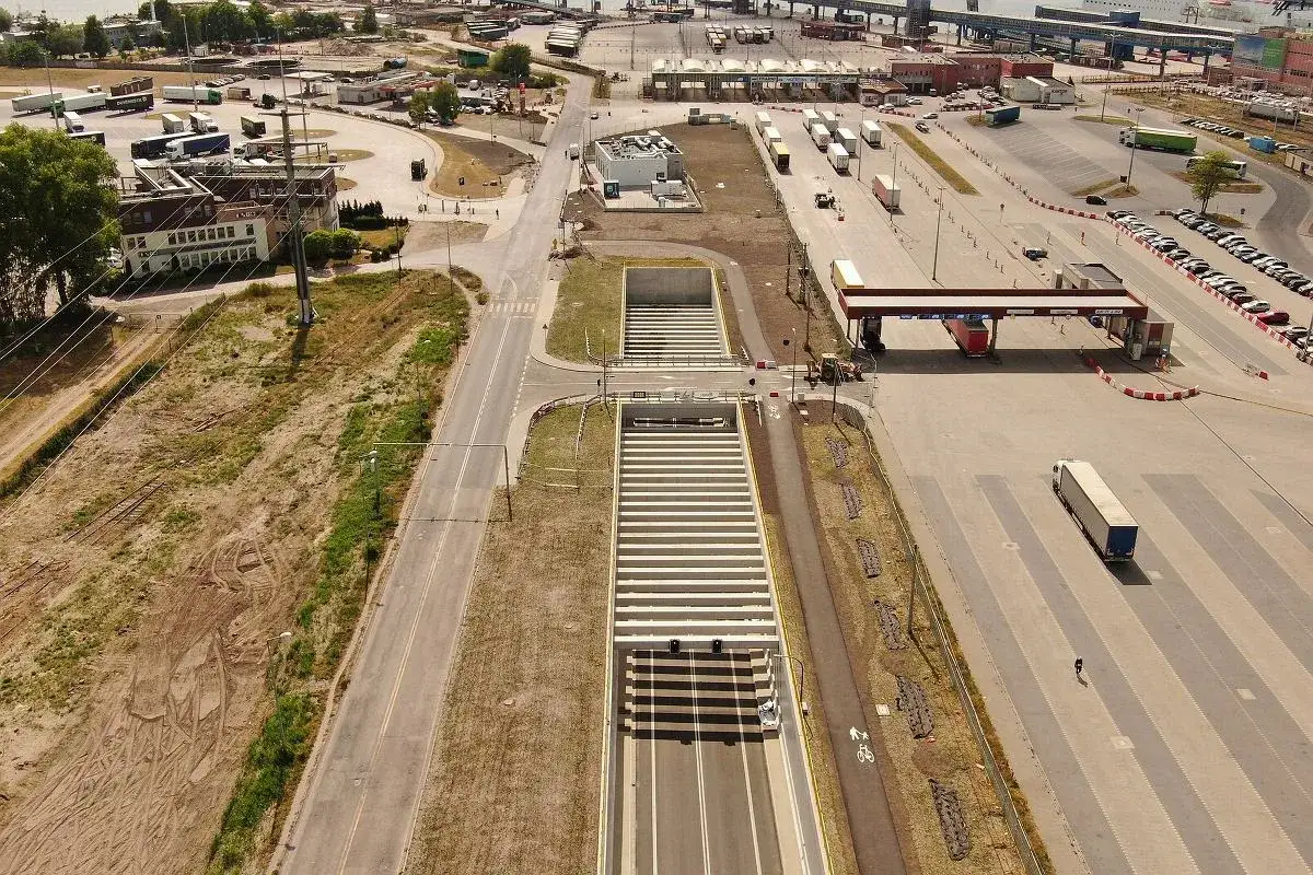 Tunel pod Świną w Świnoujściu wjazd