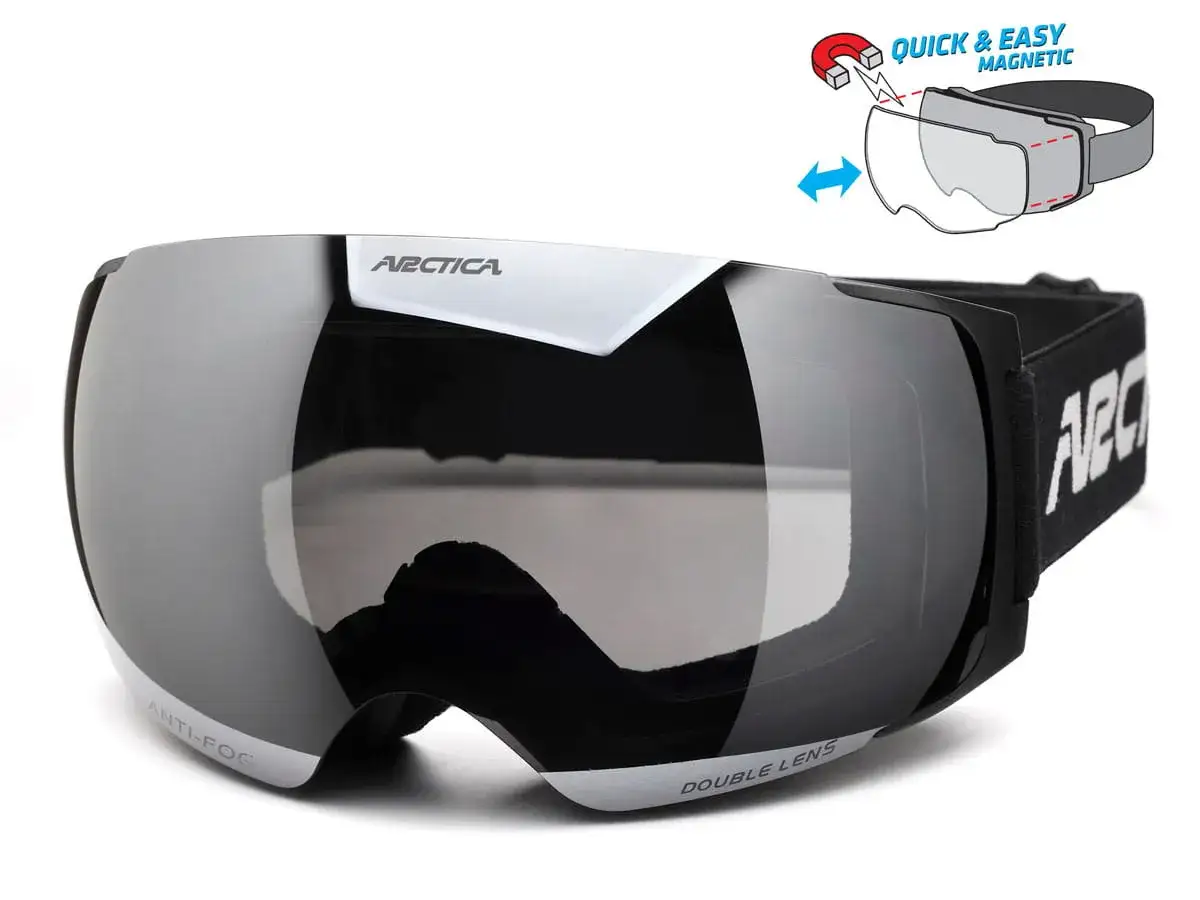 Gogle snowboardowe z wymiennymi szybkami i fotochromem