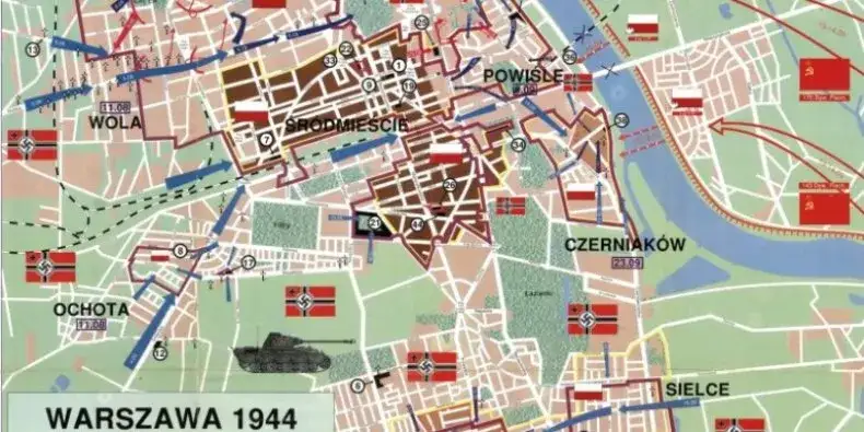 Mapa walk Powstania Warszawskiego
