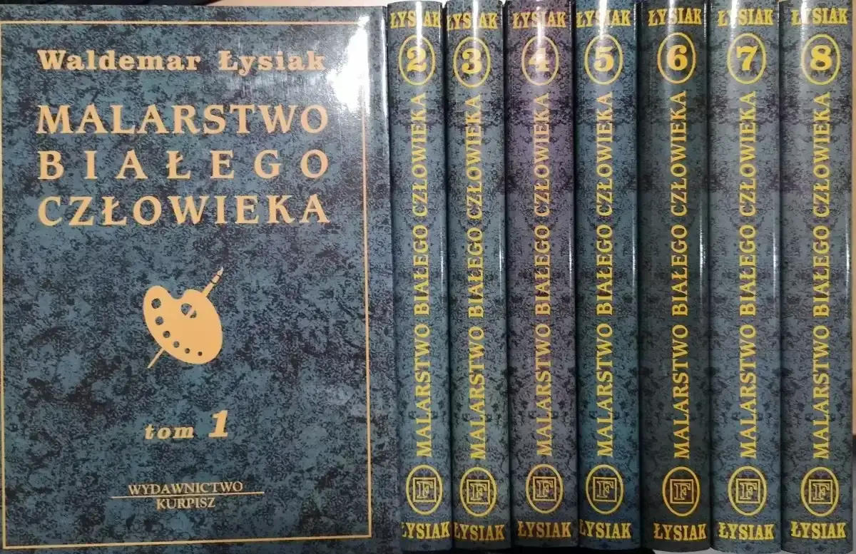 Malarstwo białego człowieka wnętrze książki rozkładówka