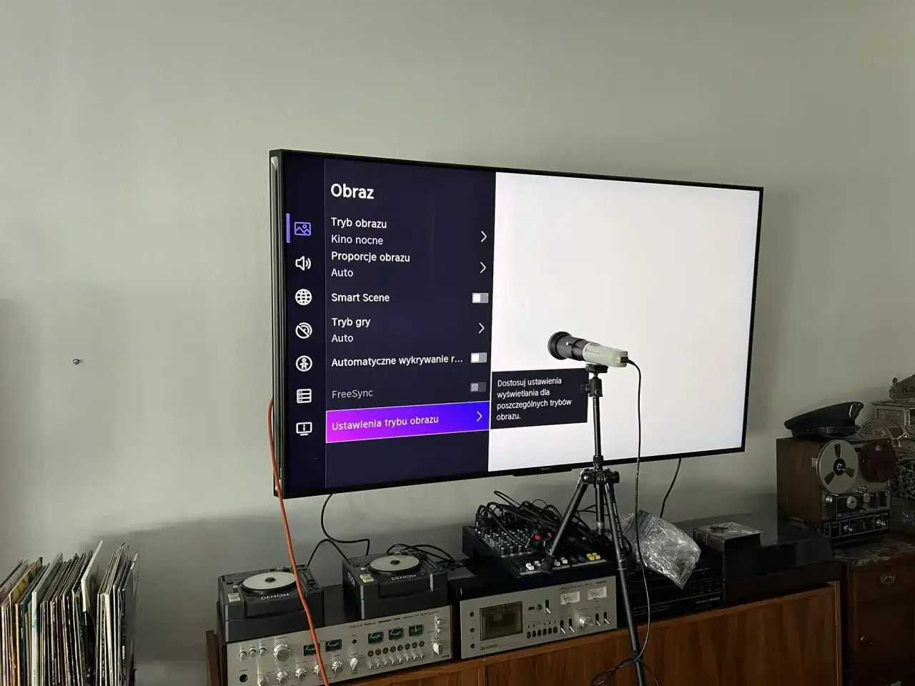 tryby obrazu telewizor TCL, ustawienia kalibracji obrazu