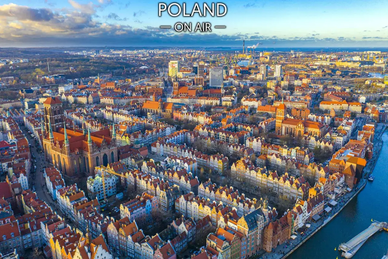 Gdańsk panorama z lotu ptaka
