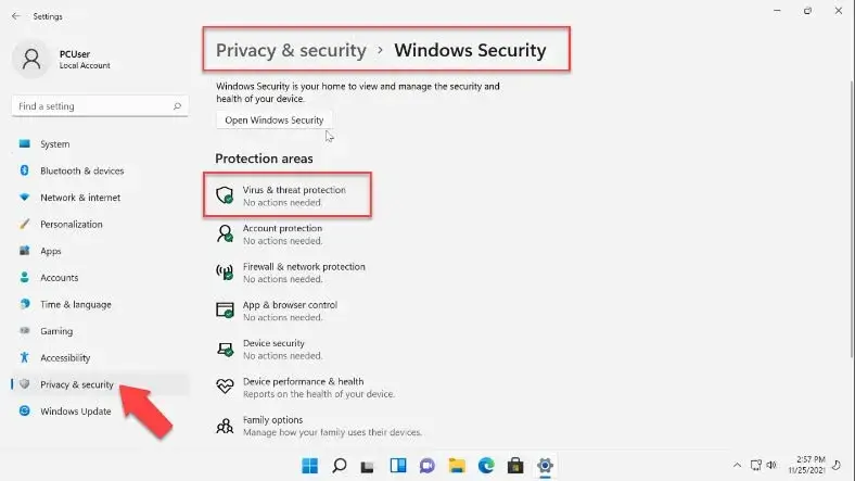 Zabezpieczenia Windows 11 ochrona przed wirusami