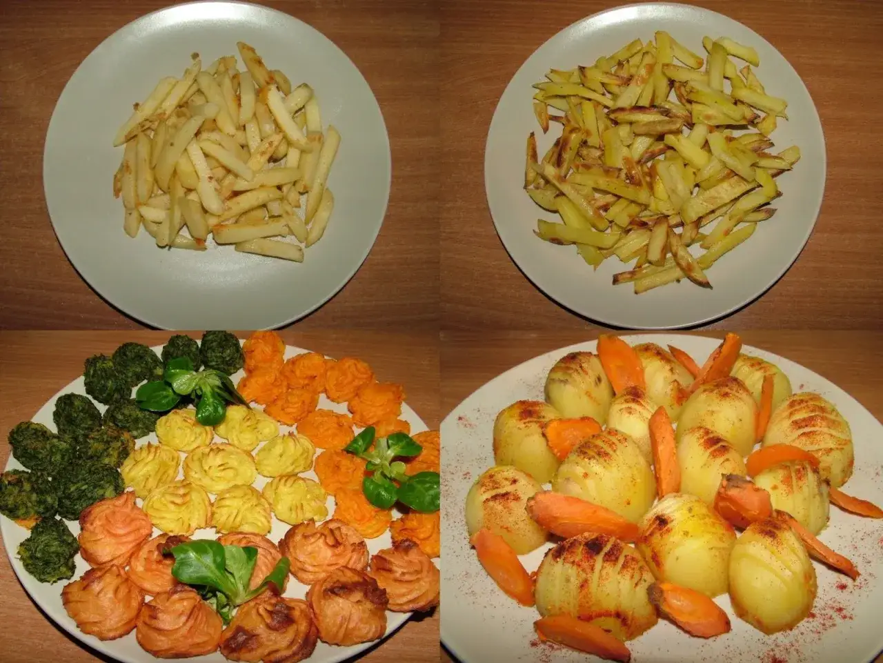 talerz ziemniak&oacute;w gotowanych i frytek por&oacute;wnanie