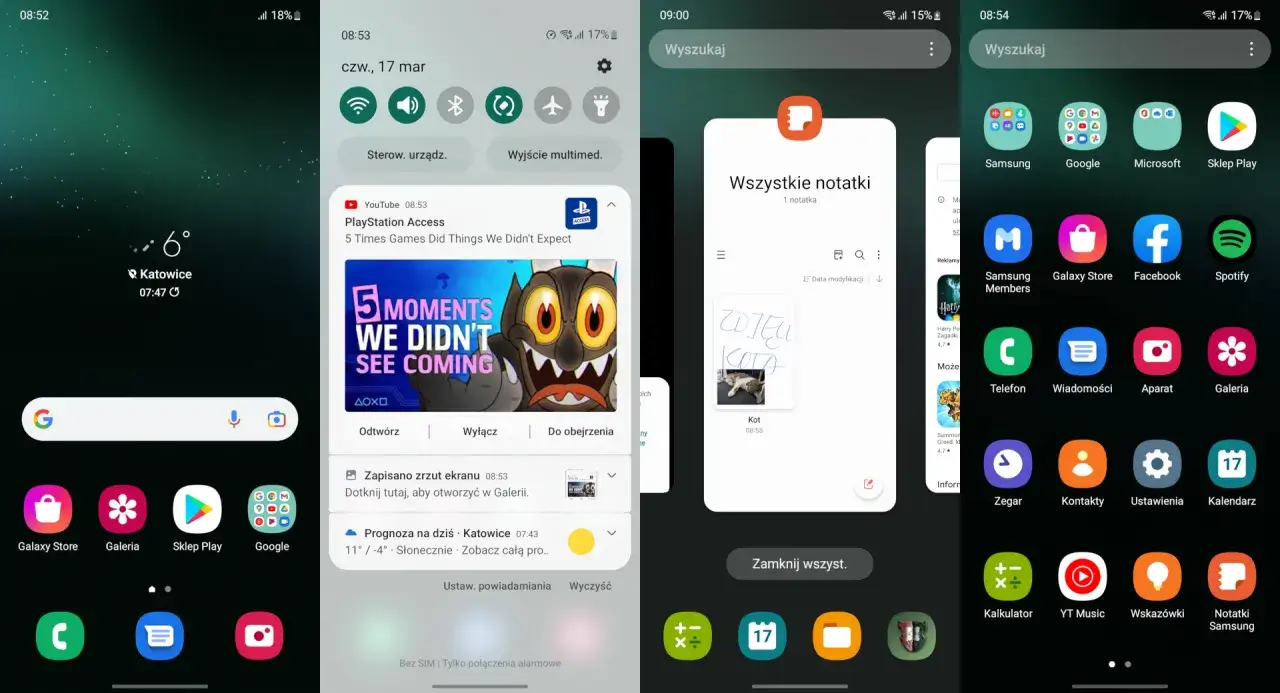 Samsung S22 interfejs aparatu