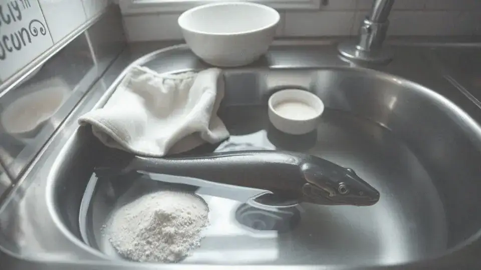 jak oczyścić węgorza ze śluzu