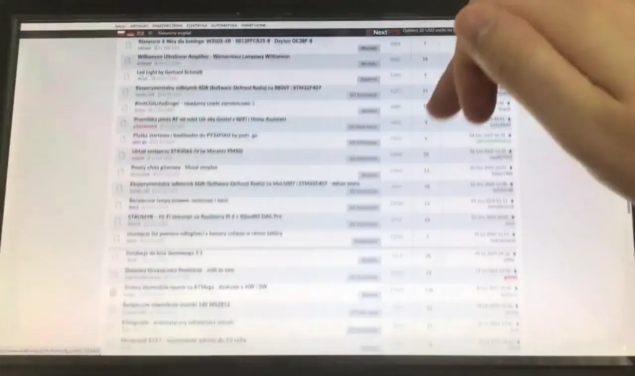 Screenshot of Allegro search results with 