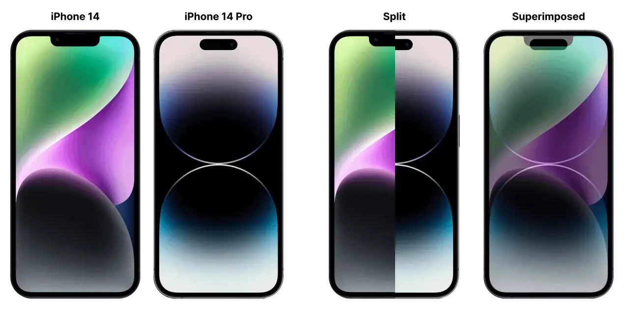 iPhone 14 Pro Dynamic Island vs iPhone 13 notch