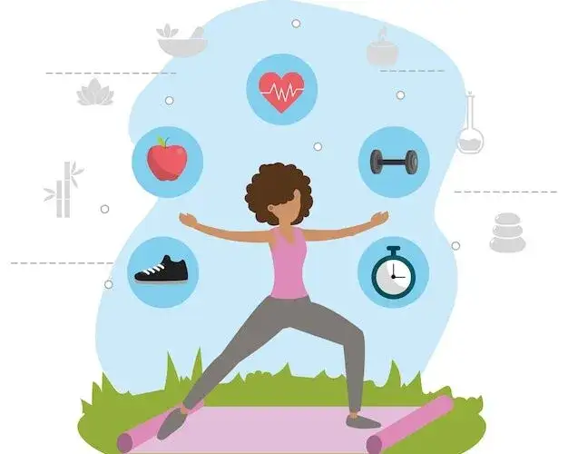 osoba ćwicząca z uśmiechem, zdrowie psychiczne i fizyczne