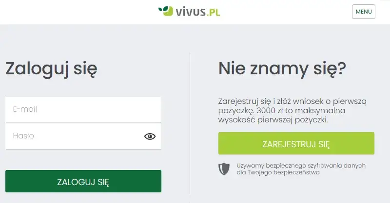 Vivus profil klienta logowanie