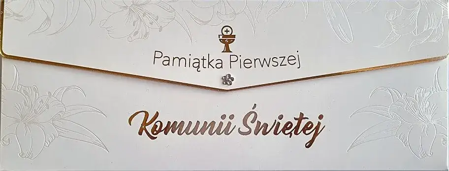 Prezenty na komunię, koperta komunijna