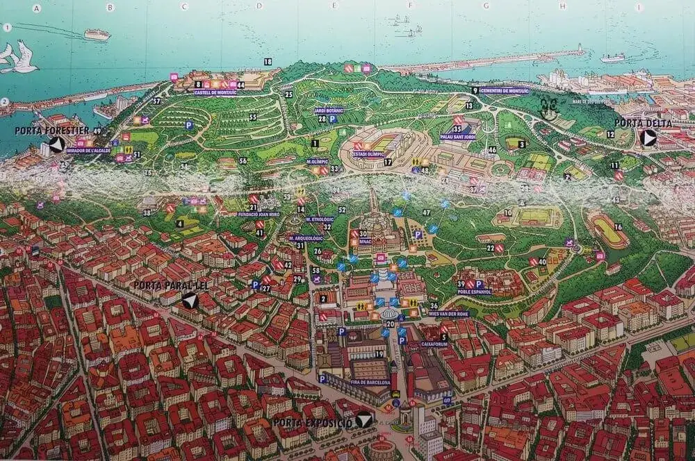 Barcelona widok z g&oacute;ry lub panorama miasta