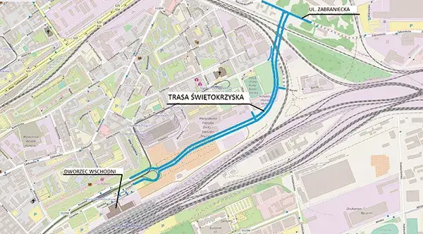 Trasa Świętokrzyska Dworzec Wschodni budowa