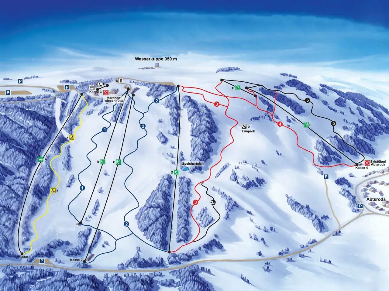 Wasserkuppe Skigebiet Winter