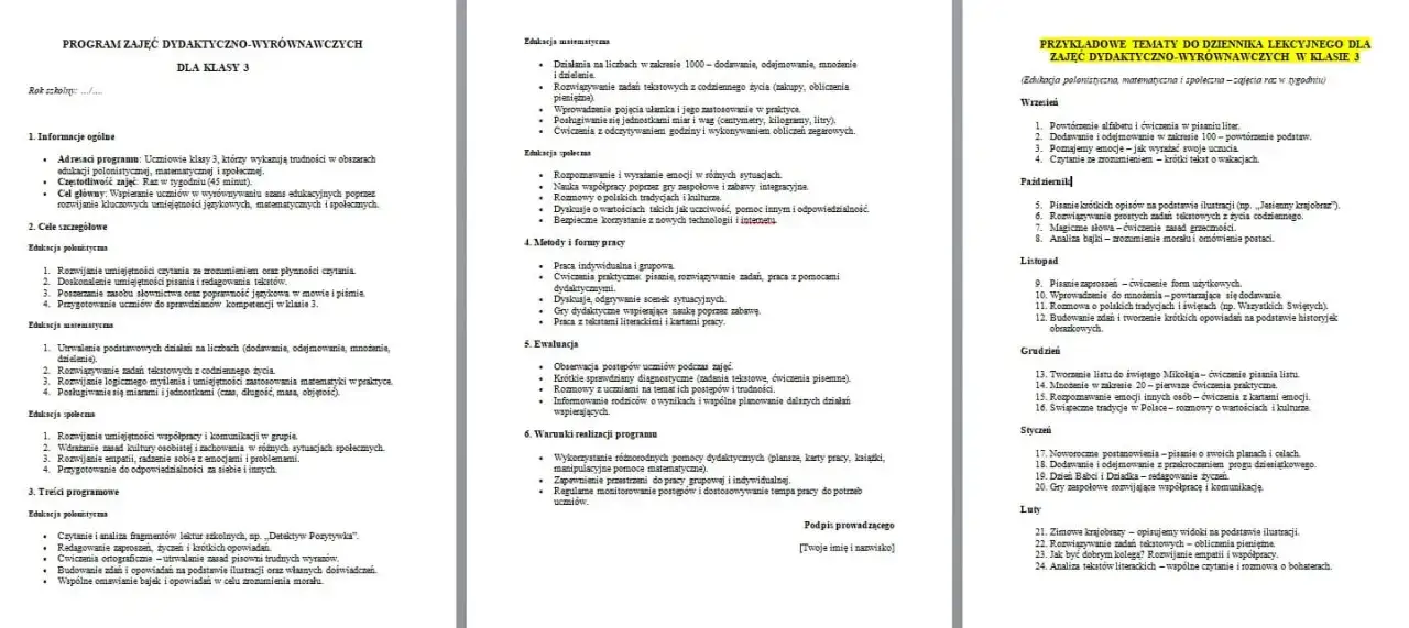 Zdjęcie Zajęcia wyrównawcze z języka polskiego klasa 3 – popraw umiejętności dziecka