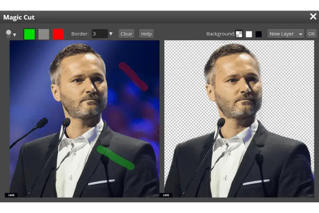 photoshop usuwanie tła przed po