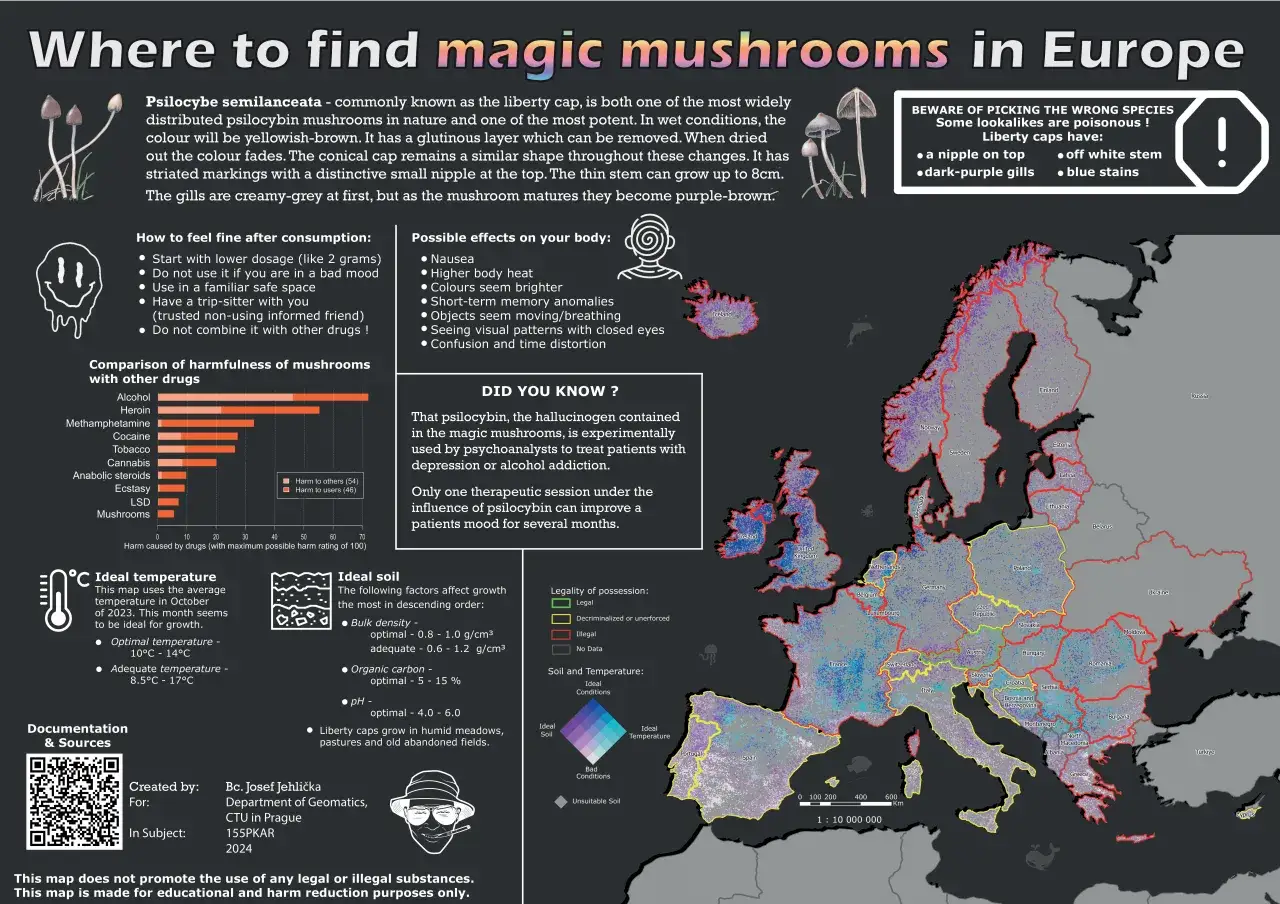 mapa prawna status psylocybiny w Europie