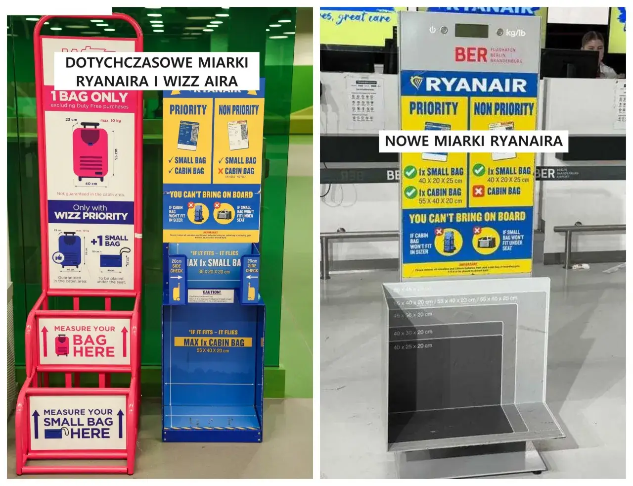 kosz pomiarowy bagażu lotnisko